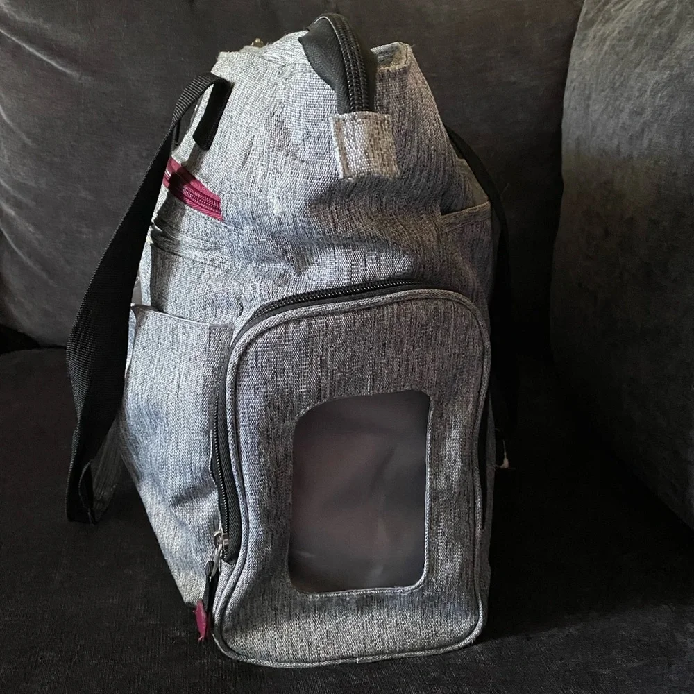 Eddie Bauer First Adventure Diaper Bag Tote | Gray Multi-Pocket Baby Travel Bag